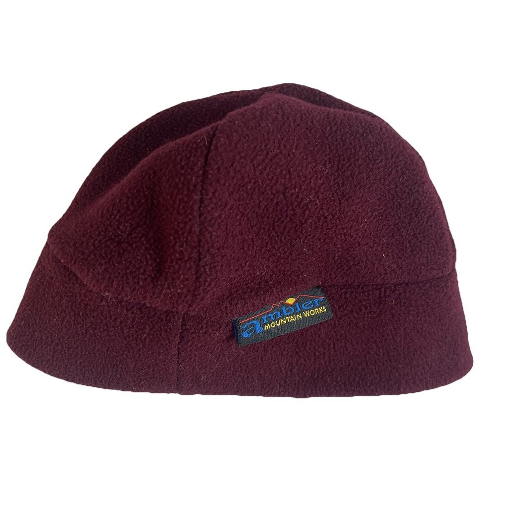 Ambler Mountain Works Beanie Adult Small Burgundy Fleece Polyester Ski Gorpcore